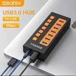 Idsonix 7PORT Usb 3.0 High Speed Hub+ Power Adapter Black Cable Usa. Fixed Price $35.99.