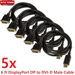 5X 6FT Displayport To Dvi-d Male Gold Plated Dual Link Cable Adapter 1080P Us. Fixed Price $20.99.