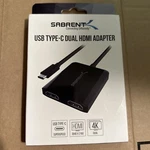 Sabrent Usb Type-c Dual Hdmi Adapter Hub 4K At 30HZ W/ Hdcp For Windows Mac. Fixed Price $44.00.