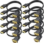 Hdmi To Vga Cable 10-PACK Gold-plated Computer Black. Fixed Price $97.39.