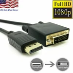 6 Feet Gold Plated Displayport To Dvi-d Male Dual Link Cable Adapter 1080P. Fixed Price $5.99.