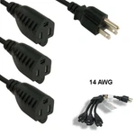 Kentek 30IN Nema 5-15P To 5-15R X3 Power Extension Splitter Cable 14AWG 15A. Fixed Price $22.95.