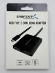 Sabrent Usb Type C Dual Hdmi Adapter Supports Two 4K 30HZ Monitors. Fixed Price $25.00.