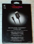 Rocketfish 6' RF-DP40612 Mini Displayport Thunderbolt To Hdmi Cable New Open Box. Fixed Price $14.99.