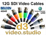 12G Ulhd 4K Sdi Digital Video Cable With Belden 4694R & Neutrik Uhd Bnc Plugs. Fixed Price $455.92.