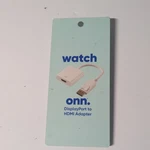Onn Displayport To Hdmi Adapter White, Female, Less Than 1FT Cable. Fixed Price $9.98.