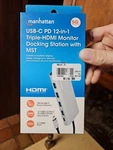 Manhattan Usb-c Pd 12-IN-1 Triple Hdmi Monitor Docking Station With Mst. Fixed Price $31.99.