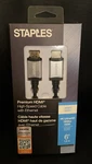 Staples 6 Ft Prem Hdmi Highspeed Cable W/ethernet Ultrahd 4K 3D 18GB Hdr. Fixed Price $17.00.