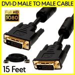 Cable 15 Feet Dvi-d Male Monitor Cord For Pc Projector Lcd Display. Fixed Price $12.99.