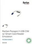 New!! Raritan Paragon Ii Cim-kvm Adapter Cable P2CIM-AUSB-C. Fixed Price $125.00.