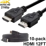 Pack Of 10 Digital High-speed 1.4 Hdmi Cables Pvc 2160P Black Cord (12 Feet). Fixed Price $37.95.
