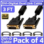 4 Pack 3 Feet Cable Dvi-d Dual-link Male Cord Digital Monitor. Fixed Price $25.99.