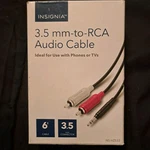 Insignia NS-HZ503 Mini-to-rca Stereo Audio Cable 6-FOOT 3.5MM Black New Box. Fixed Price $6.00.