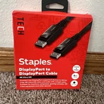 Staples Tech 6 Ft. Displayport To Audio/video Cable Male. Fixed Price $18.00.
