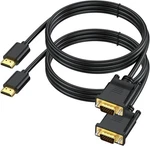 Hdmi To Vga Cable 3.3FT 2-PACK, Cord Feet, Black. Fixed Price $19.39.