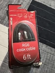 Ge RG6 Coax Cable Ft Black Audio/video Connector Television Nib. Fixed Price $9.87.