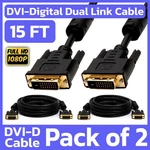 2 Pack 15 Feet Cable Dvi-d Dual-link Male Cord Digital Monitor. Fixed Price $25.99.