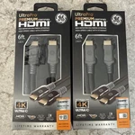 2 New Hdmi Cable Ge Ultrapro Premium Certified High-speed With Ethernet. Fixed Price $19.96.