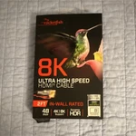 Rocketfish 8K Ultra High Speed Hdmi Cable 2FT Black In-wall Rated. Fixed Price $14.99.