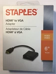 Staples 6 Inch Hdmi To Vga Adapter. Fixed Price $20.00.