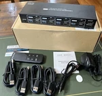 Hdmi & Dp Kvm Switch 4X2 Dual Monitor Xusb 3.0 Atlahet 4K 60HZ 2K 120HZ. Fixed Price $94.95.