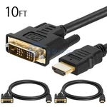 Dvi-d Male To Hdmi 10 Ft Gold Cable For Full Feet Pack Of 2. Fixed Price $15.39.
