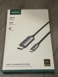 Usb To Type Ugreen 8K Displayport Cable 60HZ 32.4 Gbps 3D Video And Audio. Fixed Price $14.58.