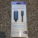 Infinitive Usb-c To Hdmi Cable 4K 60HZ 6FT Black Av Adapter Converter. Fixed Price $10.00.
