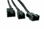 Phobya Y-cable, 4-PIN Molex To 2X (pwm) And 1X 3-PIN, 30CM, Sleeved, Black. Fixed Price $7.95.