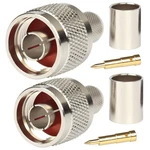 Male Crimp Connector For LMR400 Belden 9913 RG8 - Nickel Machined Brass Con.... Fixed Price $15.76.