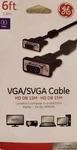 Ge 030878335928 6 Feet Svga Video Cable - Black. Fixed Price $8.25.