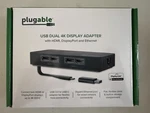 Plugable Usb 4K Displayport And Hdmi Dual Monitor Adapter With Ethernet. Fixed Price $50.00.