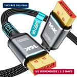 Displayport 2.1 Cable 80GBPS Vesa 16K 60HZ 8K 120HZ 4K 240HZ Hdr Braided 3.3FT. Fixed Price $9.38.