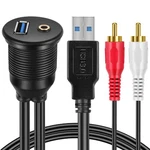 Urwoow Flush Mount Cable Kit Ft Usb 3.0 To Female And 2 Rca Black. Fixed Price $11.47.