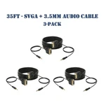 35FT Svga Video Cable + 3.5MM Audio Aux Jack M/m Pc Display Monitor Cord- 3-PACK. Fixed Price $37.89.