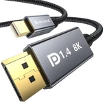Silkland 8K Mini Displayport To 1.4 Cable, 6.6 Feet, Dark Grey. Fixed Price $14.31.