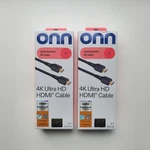 Onn - 4K Ultra Hdmi Cable High Bandwidth Hdtv 4FT 2 Pack. Fixed Price $9.97.