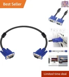 Vga Cable 15-PIN Male 1.5 Feet Braided High Resolution Connectors. Fixed Price $10.99.