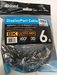 Inland Displayport Male/male Cable 8K Ultra Hd, 6FT. Fixed Price $7.99.
