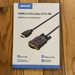 Benfei Hdmi To Vga 6 Feet Cable, Uni-directional Male. Fixed Price $11.95.