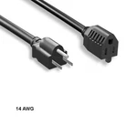 Kentek 1' Ft 14 Awg Power Extension Cord Nema 5-15P To 5-15R 15A/125V Sjt Black. Fixed Price $8.74.
