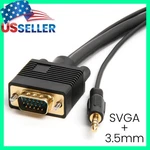 Svga Cable 3.5MM Audio + 15 Pin Video Monitor Cord Male Pc Aux. Fixed Price $20.69.