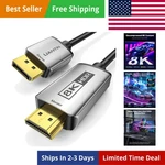 Displayport 1.4 To Hdmi 2.1 Cable 10FT 4K 120HZ/8K 60HZ, Unidirectional Dp.... Fixed Price $45.38.