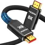 Snowkids 8K Hdmi 2.1 Cable Ft, Non-slip Nylon Braided, 12FEET, Black. Fixed Price $32.98.
