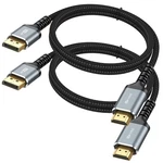Ukyee 4K To Hdmi Cable 6FT 2-PACK, Dp Feet, Gray. Fixed Price $22.70.