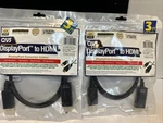 Lot Of 2 3FT Displayport Hdmi 4K Digital A/v Cable Brand New! Mint Package. Fixed Price $11.96.