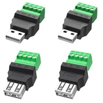 Jienk 4PACKS Usb 2.0 Type Male/female To Screw Terminal M/f. Fixed Price $21.73.