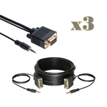 3-PACK 10FT Svga M/m + 3.5MM Aux Audio Cable Jack For Monitor Pc Projector Tv. Fixed Price $22.85.