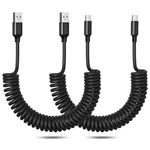 Coiled Usb To Cable, Okray 2PACK Type Car Charger Cord 3FT -. Fixed Price $13.79.