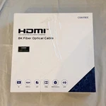 Cratree 8K Hdmi 2.1 Fiber Optical Cable 150 Ft Black Gold Plated. Fixed Price $115.00.